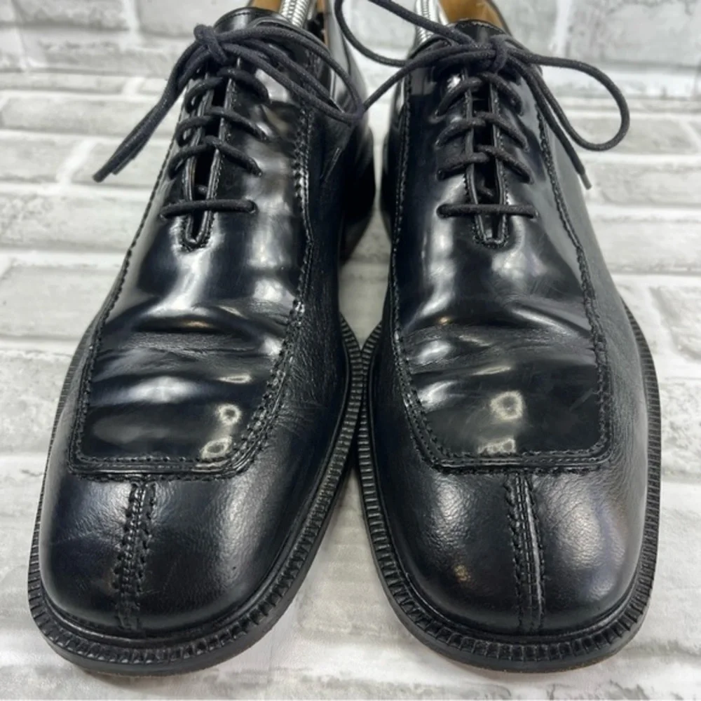 San Remo Made in Italy Black Leather Men's 10.5 Oxford Dress Shoes